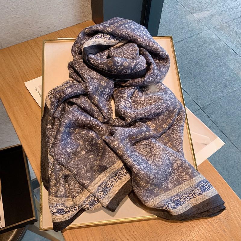 Elegant Lightweight Scarf Women - 90x180cm Printed Knitted Wrap Chic Office Casual Styling