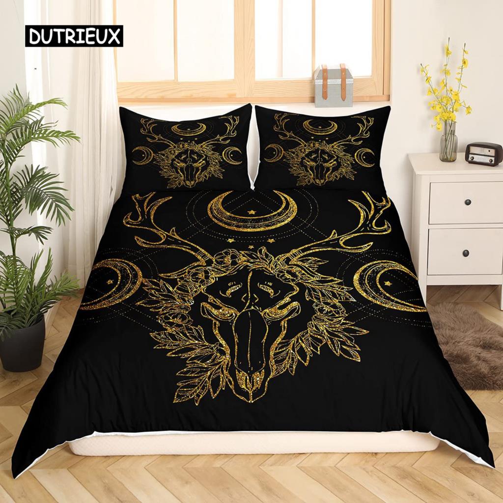 Bohemian Elephant Duvet Cover Set Mandala Bedding Set Twin for Boys Kids Exotic Animal Polyester Comforter Cover with Pillowcase