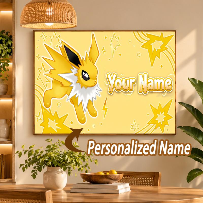 Jolteon Custom Name Diamond Painting Personalized 5D Full Drill DIY Diamond Art Home Decor