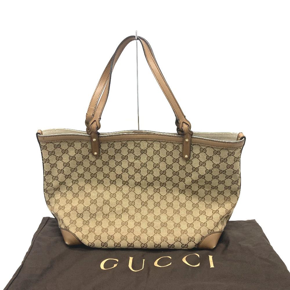 Gucci 247209 GGCanvas Tote Bag with Pouch GGCanvas Beige X Brand/GoldHardware