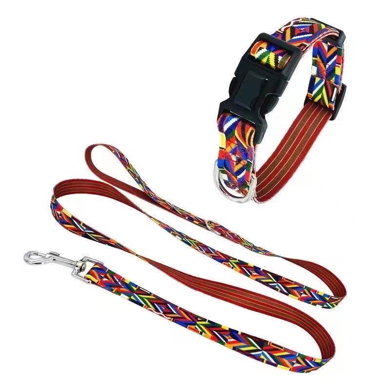 Rainbow Pet Collar Leash for Small Dogs & Cats - Golden Retriever, Malinois, Corgi