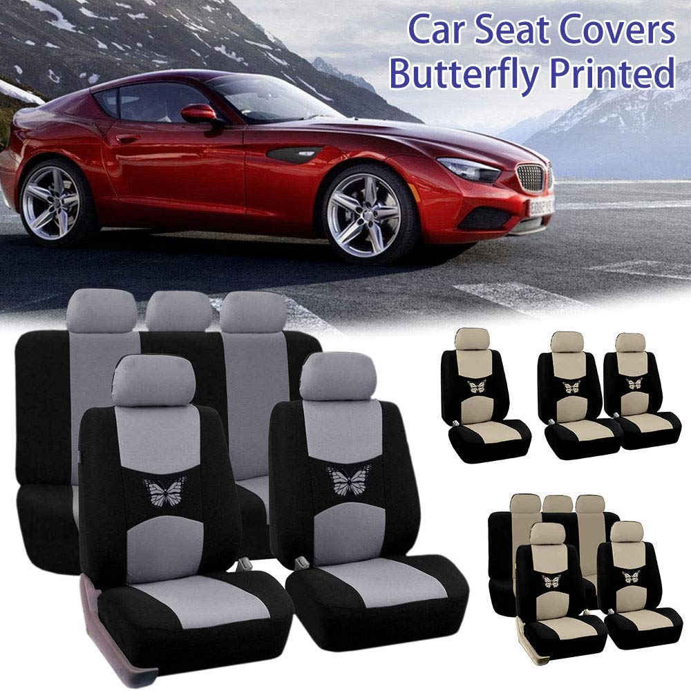 readygohigh Seat Covers for Kei All Set of or Headrest Front Seat Rear Seat Cushion Apron Seat Hook Universal Car for Kei Cars and Standard All Seats