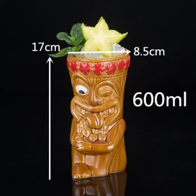 

Кружки Tiki 400 мл Коктейльна чашка Пивна чашка для вина Керамічні гуртки Tiki Художні ремесла Творчі гавайські гуртки send as picture