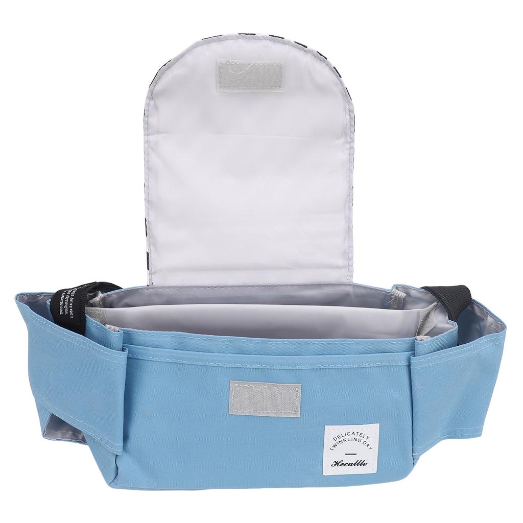 Universal Stroller Organizer with Cup Holders Polyester Waterproof Stroller Storage Bag Attachment for Phone
