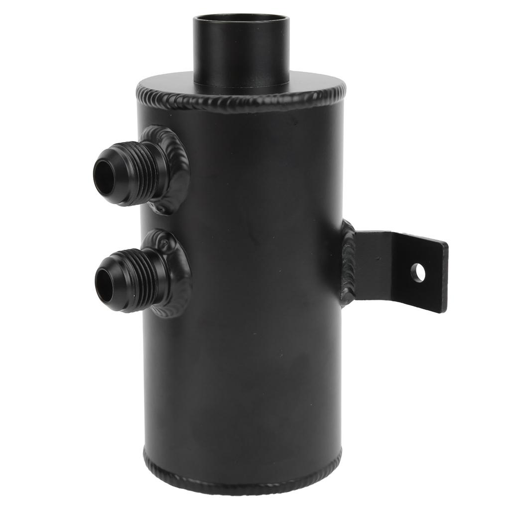 Oil Can with Drain Valve Filter 10 AN Universal Baffled 2 Ports Aluminum 750ML Black