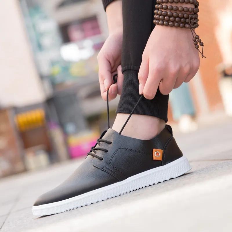 Spring Men's Shoes All-match Breathable Casual Sneakers Korean Style Trend Business Leather Shoes Student Sport Shoes