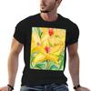 Yellow Flowers TShirt Simple Line Art Print Tee