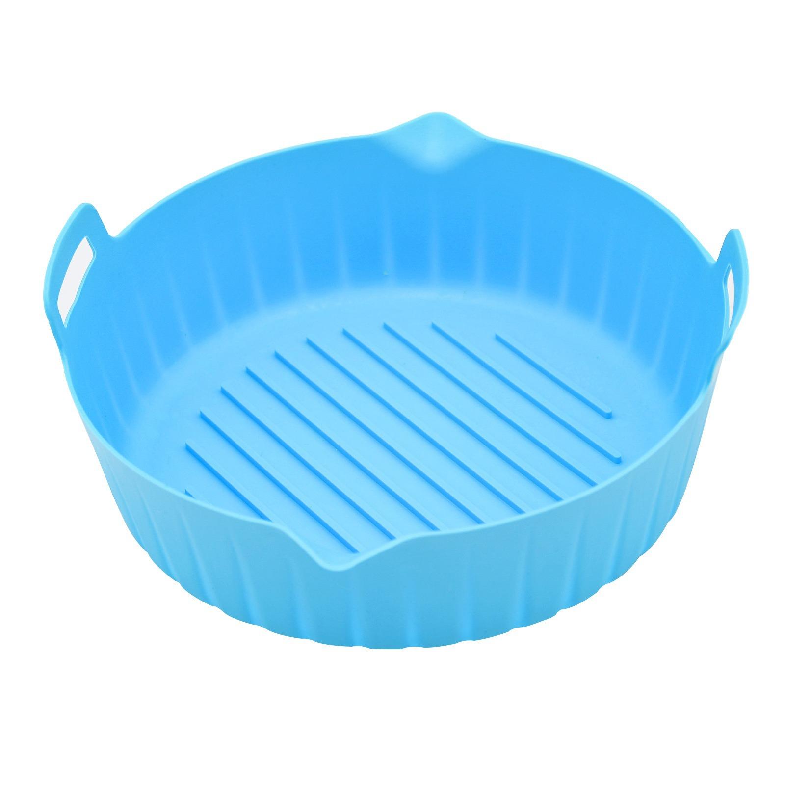 

Утолщенный круглый коврик для фритюрницы, силиконовая форма для выпечки, внутренний вкладыш, многофункциональный теплоизоляционный силиконовый противень 21*21*7.5cm синий