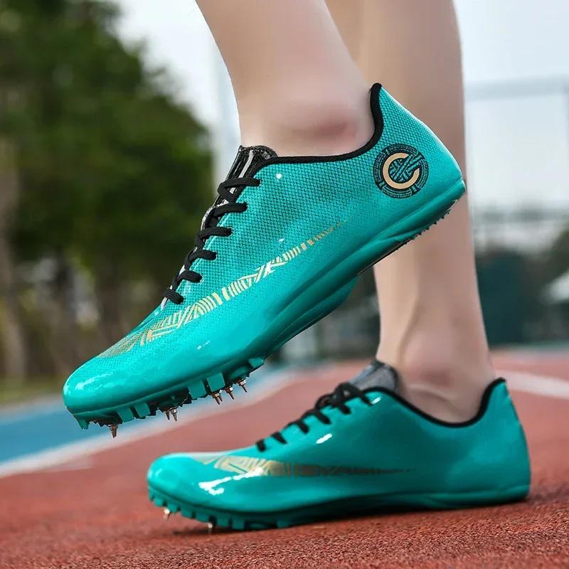 

Men Women Track Field Training Racing Athletic Sport Shoes Ultralight Long Jump Cleats Professional Lightweight Sneakers 35