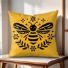 Bee Art Botanical Cushion Cover Natural Linen Organic Fabric DoubleSided Printing Couch Pillow Covers Home Decor
