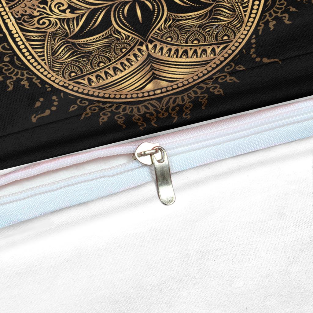 Zestaw pościeli Ręka Hamsy Boho Mandala Zestaw poszewki na kołdrę Czarny Złoty Bohemia Zestaw do łóżka Ręka Fatimy Pościel Szczęśliwa Ręka Poszwa na kołdrę