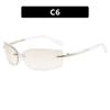 Rimless  Metal Small Frame Sunglasses Rectangle Fashion Popular Women Men Shades Square Sun Glasses For Female Male
