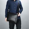 New soft leather men's bag men's briefcase men's business shoulder bag horizontal messenger bag trendy file backpack