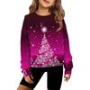 Girls' Hooded Knitted Pullover Round Neck Long Sleeve Top