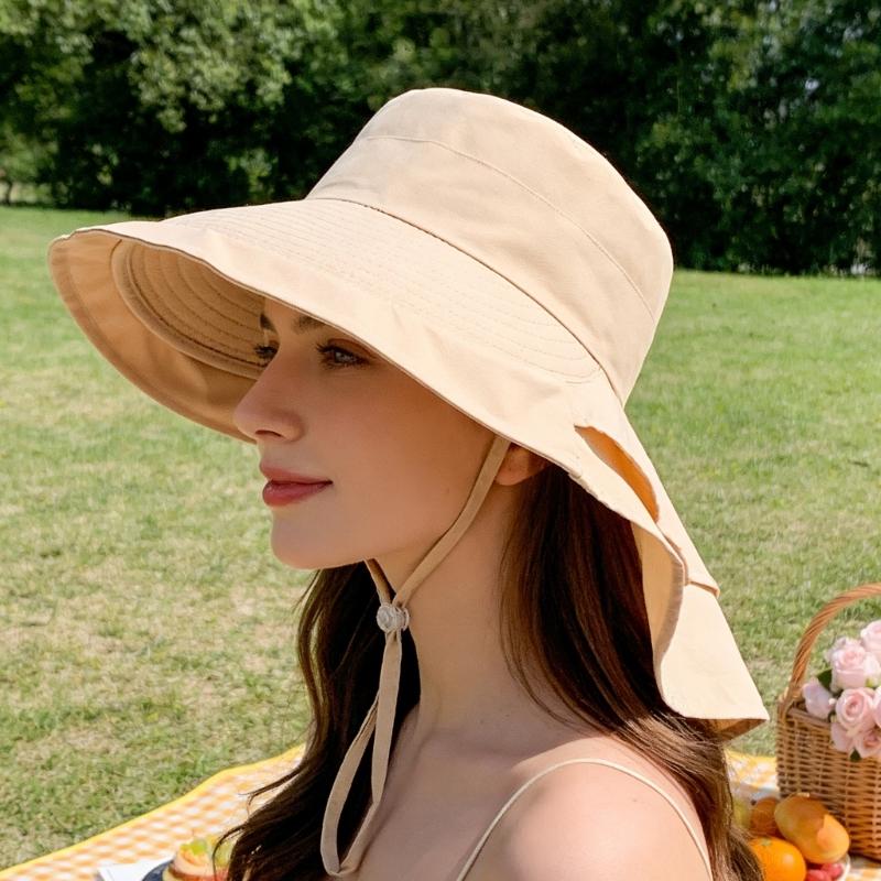 Sun Protective Wide Brims Fisherman Hat With Large Neck Covers For Outdoor Activity Hiking And Beach Camping Accessory