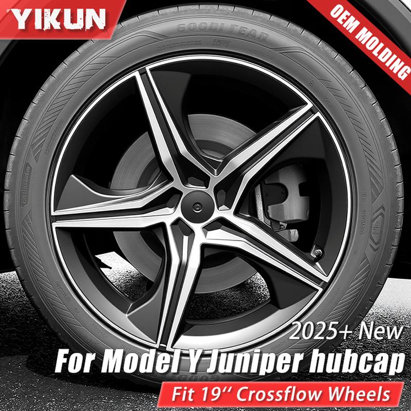 4PCS Full Cover Wheel Cover Replacement Performance for Tesla New Model Y Juniper 19 Inch Crossflow Wheel Caps Hubcap 2025 2026