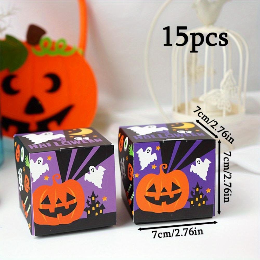 

15pcs Halloween Gift Boxes Paper Party Favors Boxes Folden Treat Boxes Spooky Pumpkin & Ghost Designs for Trick or Treat Halloween Themed Gift Box 15pcs