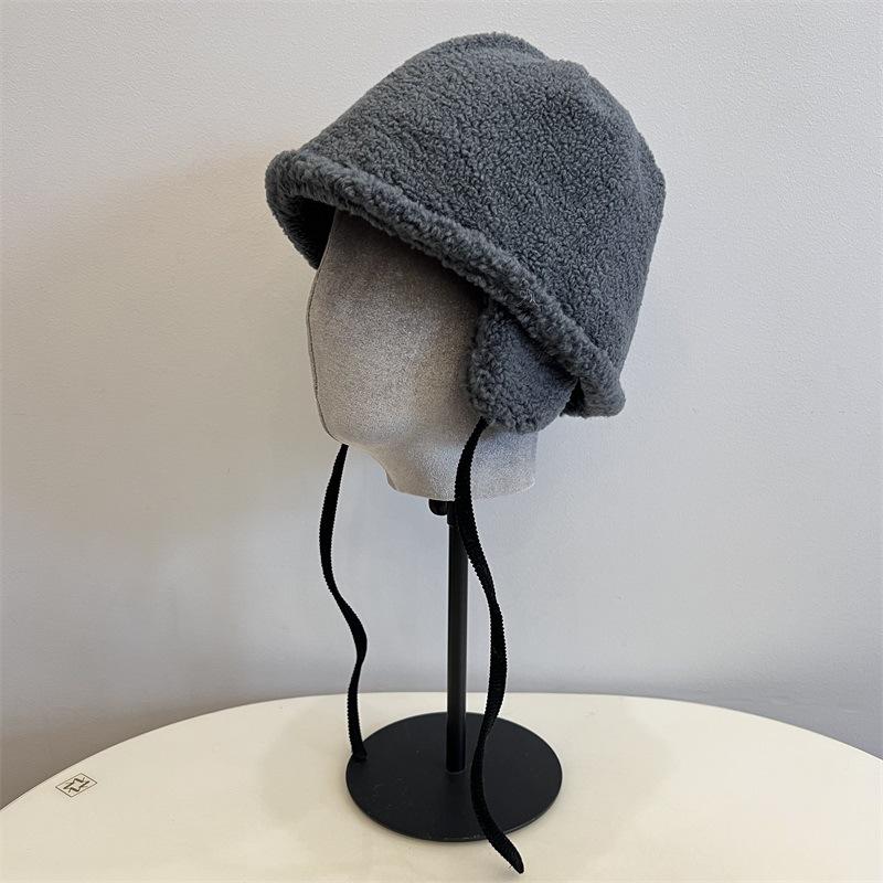 

Personalized ear protection plush basin hat autumn and winter new men s and women s versatile simple plush warm snow hat M（56-58cm） білий