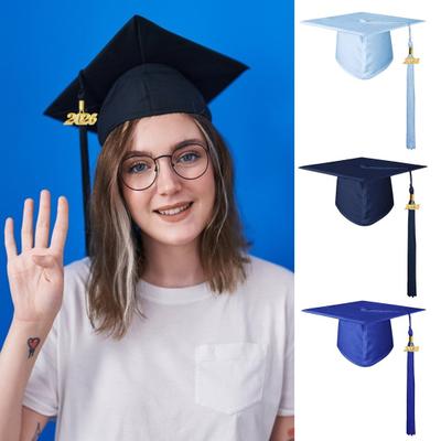 Unisex Matte Graduation Cap with 2026 Year Tassel Charm Adults Congrats Graduation Accessory for High School Bachelor Master