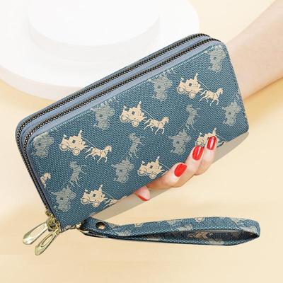Portafoglio Lungo da Donna con Doppia Cerniera: Stile Europeo e Americano, Grande Capacità, Pochette Stampata e Porta Cellulare