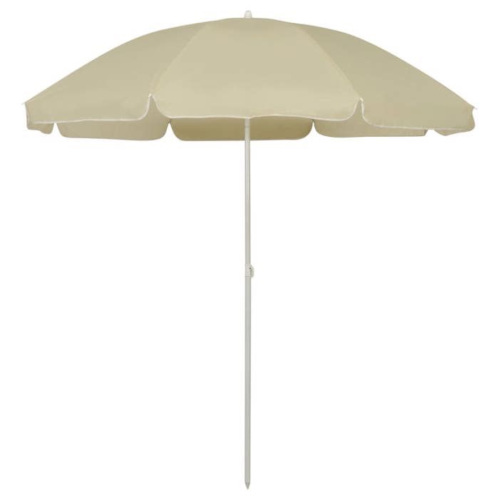 Parasol de plage - Maison Exclusive - Jaune sable - Diamètre 240 cm - Polyester inclinable