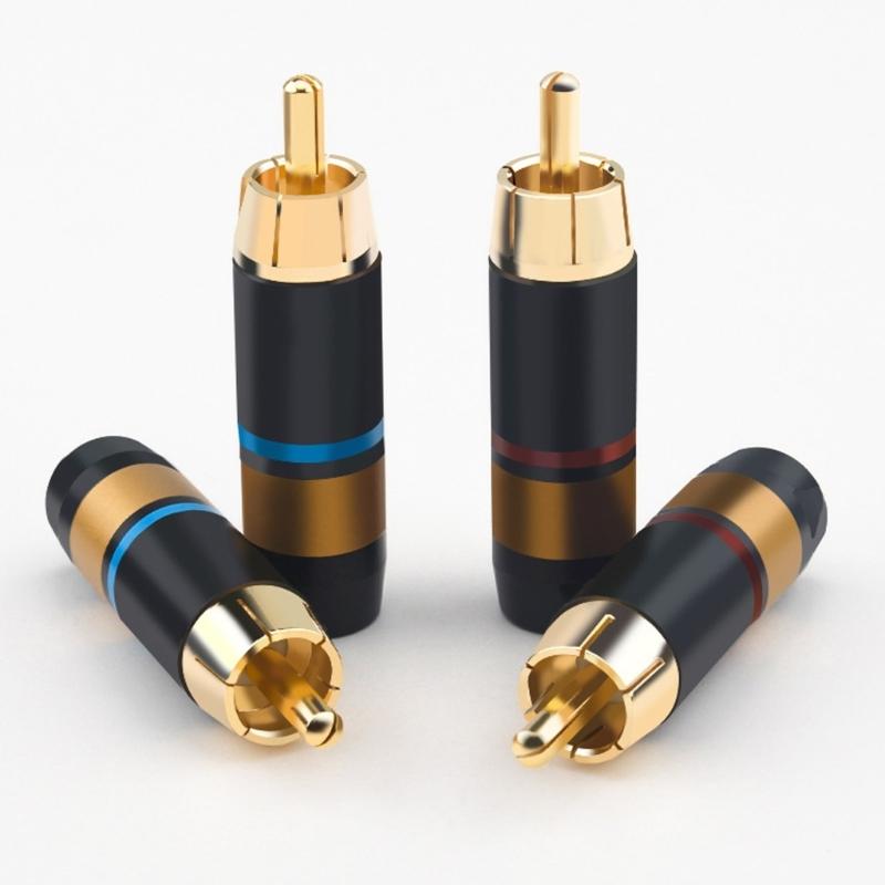 Lotuses Male Adapter Solder Connectors Wire Terminals for Sound Video Security Coaxial Cable Sound Systems Accessories