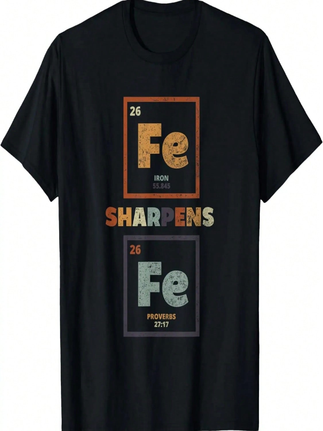 Iron Sharpens Resurrection Bible Verses Periodic T-Shirt S разноцветный
