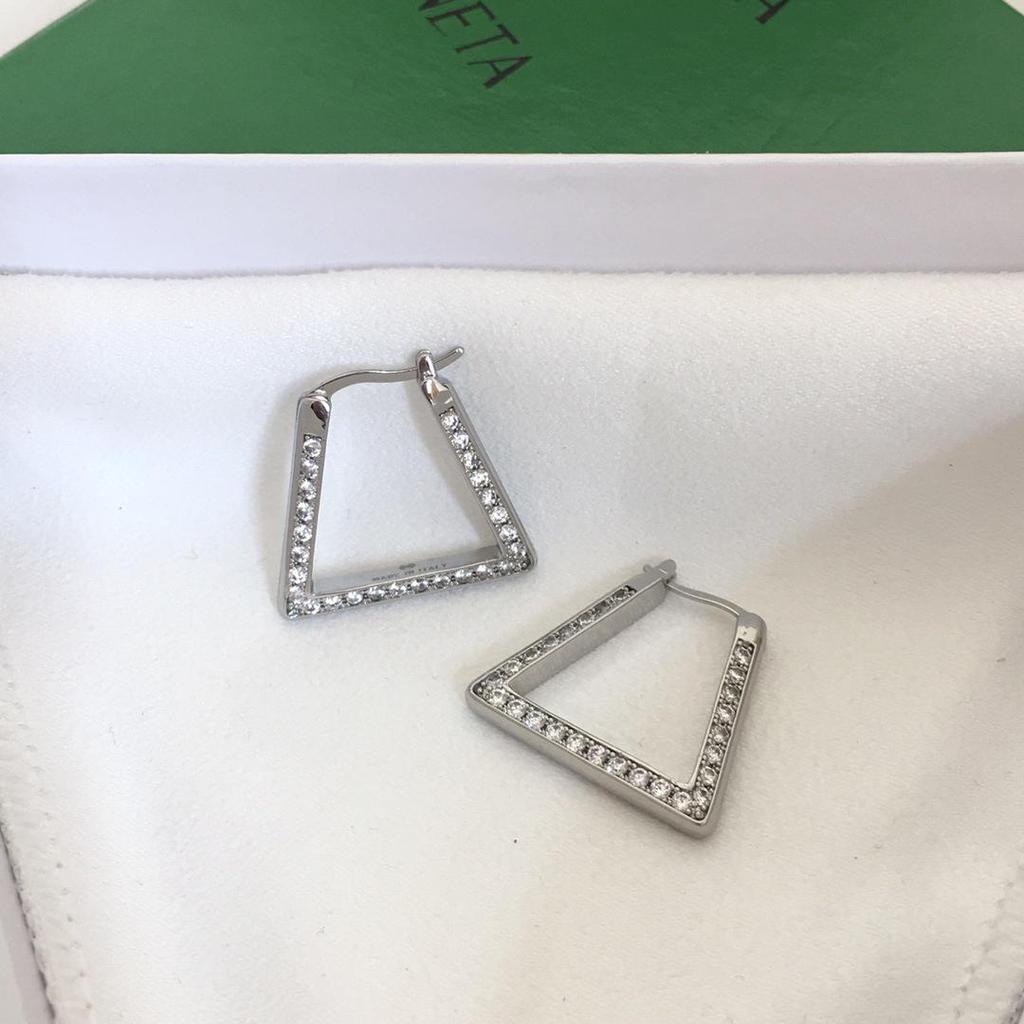 BV Style 23 Triangle Geometric Diamond Hoop Earrings for Women