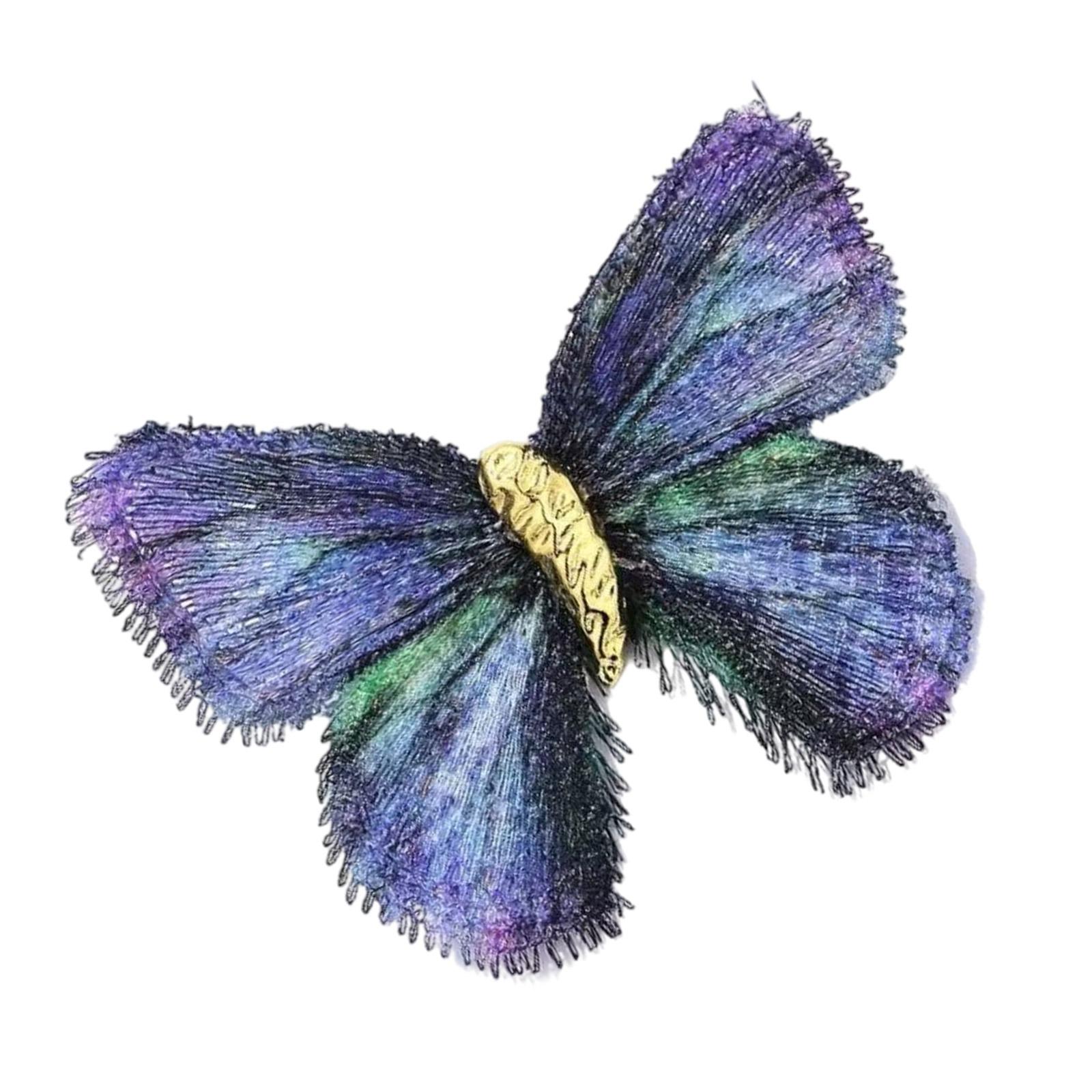 

Elegant Butterfly Brooch with Embroidered Details for Women Ancient Style Suit and Scarf Decoration Clothing Accessory синій