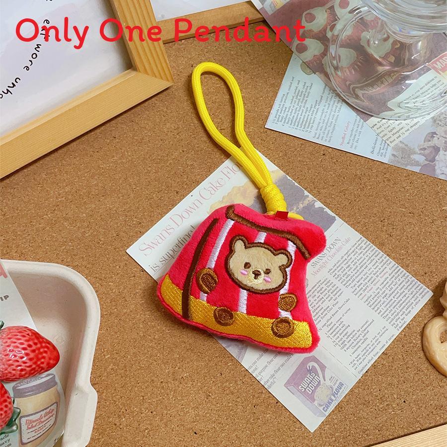Plush Food Bear Keychain With Short Pile Fabric For Couples And Gift Giving