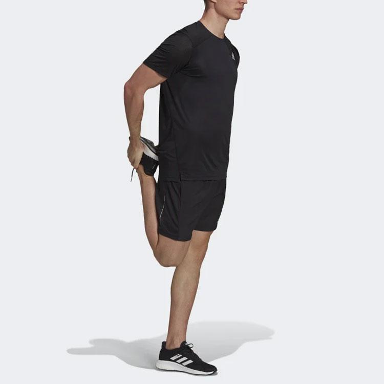 Adidas Camiseta Masculina de Manga Curta com Logo de Cor Sólida e Gola Careca Preto H59885