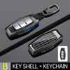 Metal Carbon Fiber Car Key Fob Case Cover, Anti-Scratch Protective Shell With Keychain For  Mitsubishi Outlander Triton
