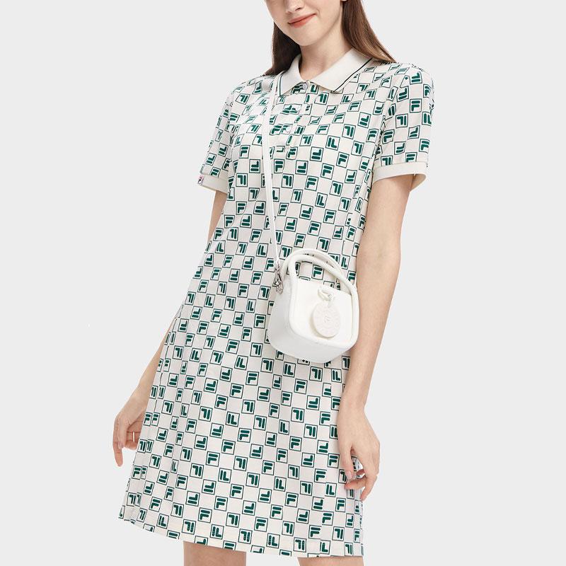 FILA SS24 Vintage Floral Casual Polo Dress Women Dresses F51W429314A-ZD