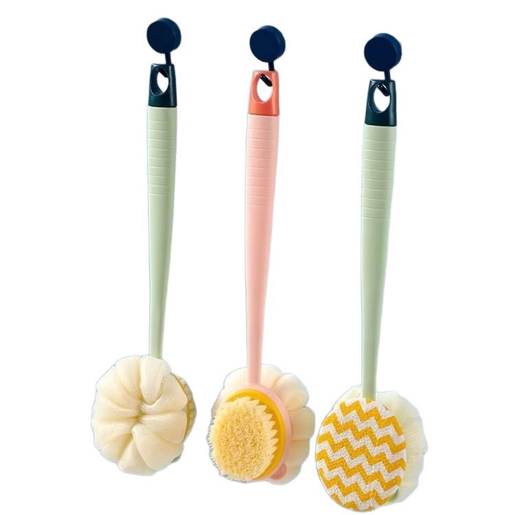 Luxuriöses Badbürsten-Set mit langem Griff und weichem Peeling-Handtuch für Frauen und Kinder
