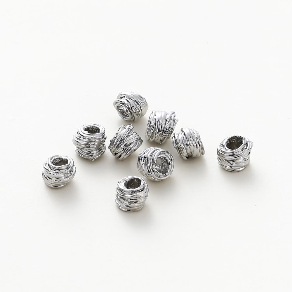 

10/30/50pcs 5mm*6mm 18K Gold Plating Brass Irregular Beads High Quality Stripe Spacer Beads For Fashion Jewelry Making Supplies 5x6mm 10pcs платиновый