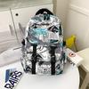 Schoolbag graffiti color printing fashion trendy cool college student schoolbag new leisure travel large capacity backpack