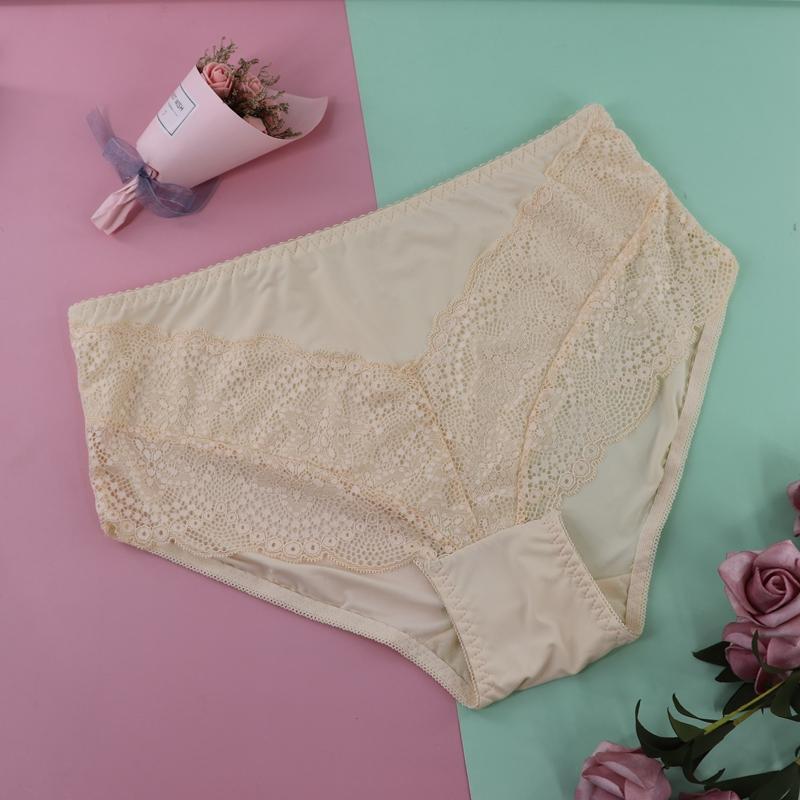 

женские трусики больших размеров, сексуальное кружево, приподнимающие ягодицы, тонкие, удобные, дышащие, со средней посадкой, 2Xl-7Xl-88717 6XL бежевый