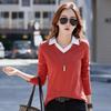 Women's Slim Fit Polo Collar Long Sleeve Cotton Top - Spring/Autumn 2023 Collection