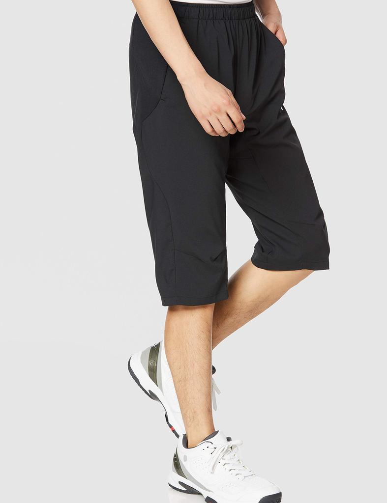 Mizuno Tennis Training Cross Size S Size 3/4 Pants, 62JD0003, Black, (Japan S)
