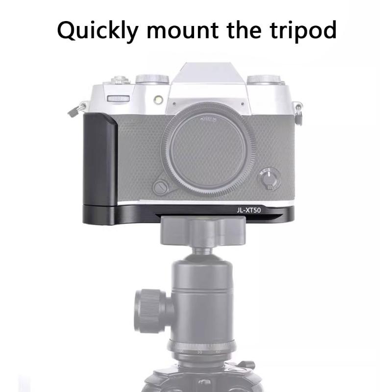 Universal Handgrip L Shape Grip Quick Release Plate Hot Shoe Cover Grip Tripod Mount Replacement for X-T50 Camera