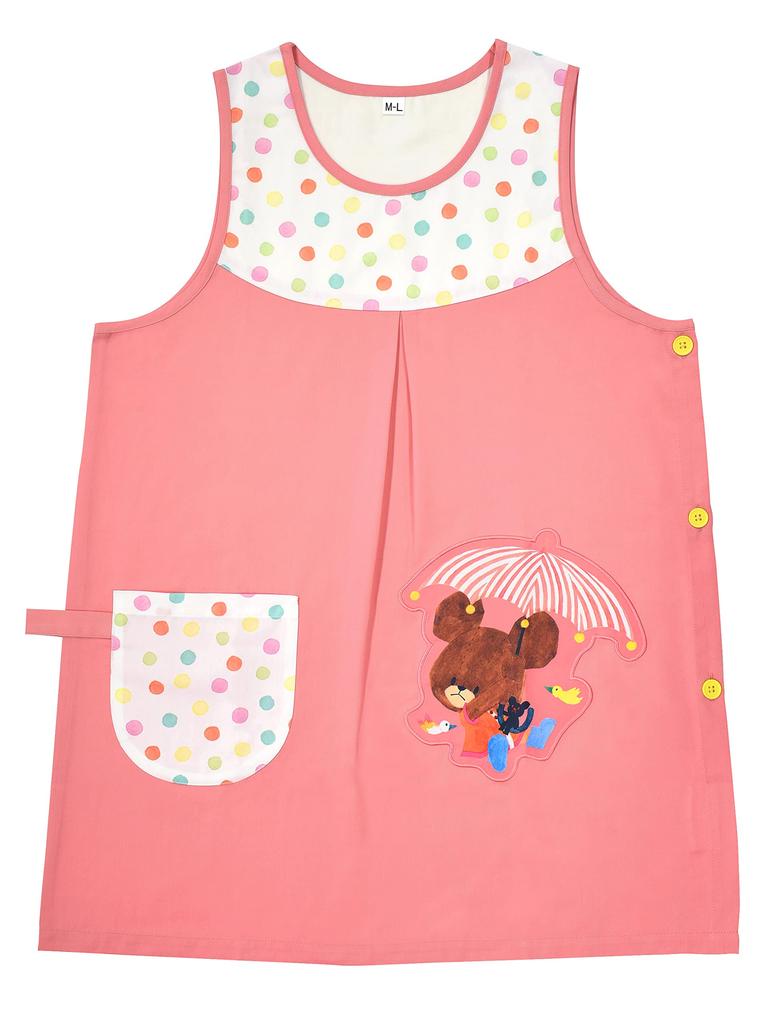 The School Salmon Bears' Apron, Pink/Ivory [ST-IKU0004]