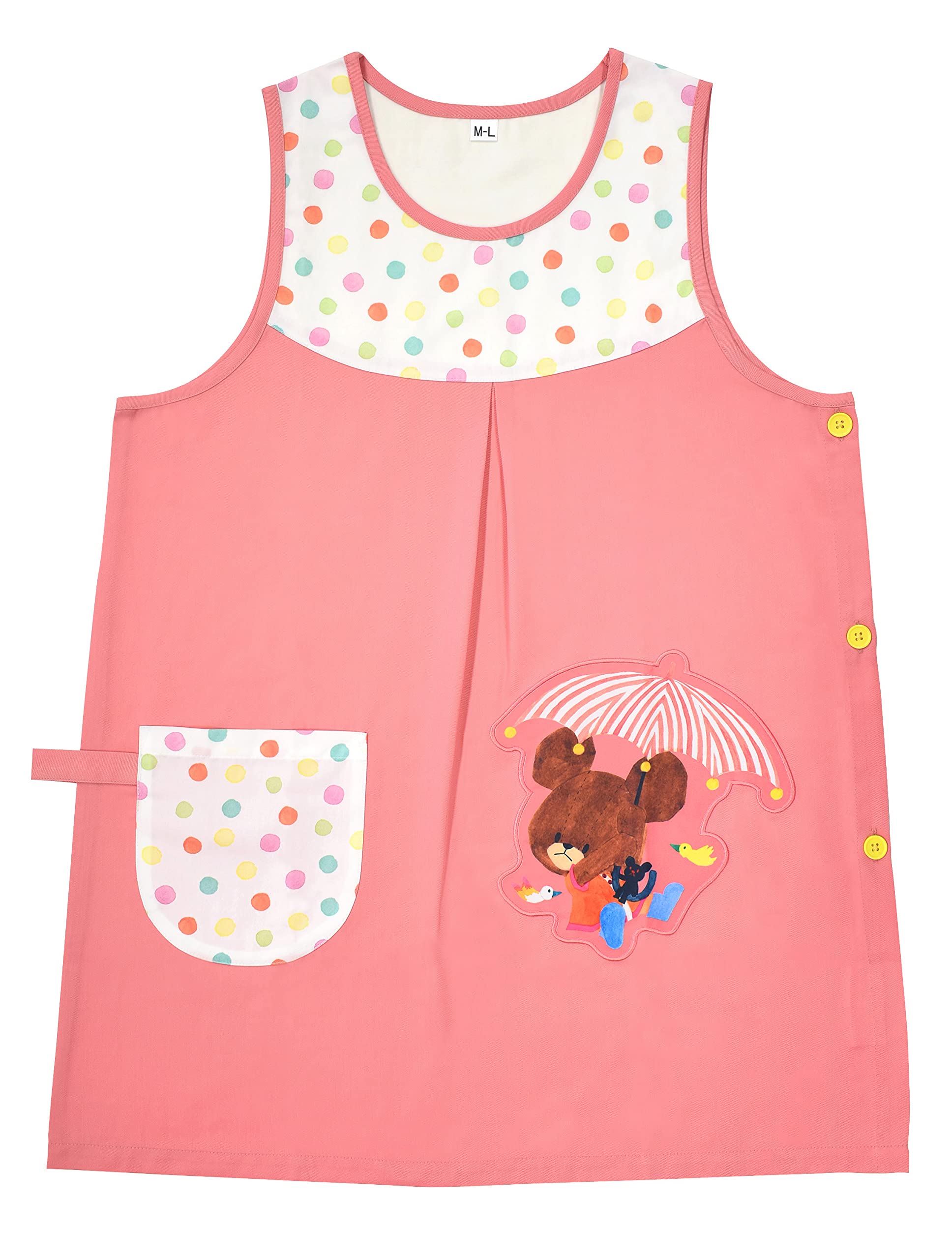 

The School Salmon Bears Apron, Pink/Ivory [ST-IKU0004]