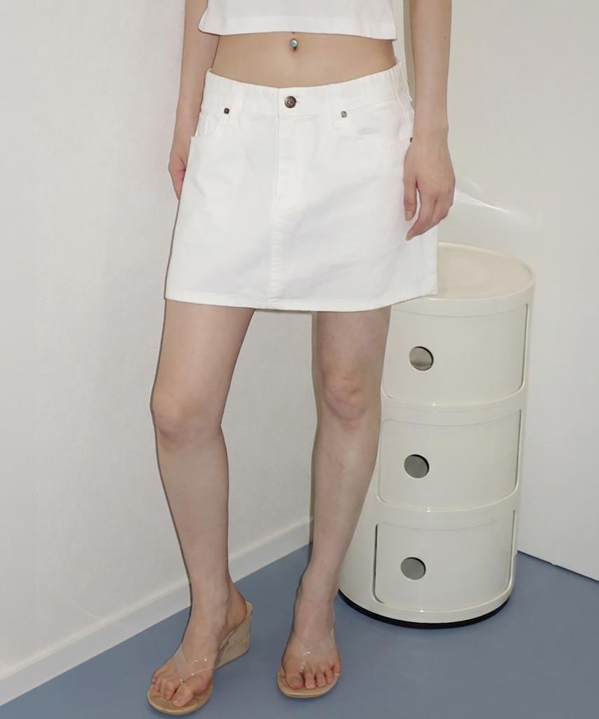 Heary Claire Cotton Mini Skirt_Ivory