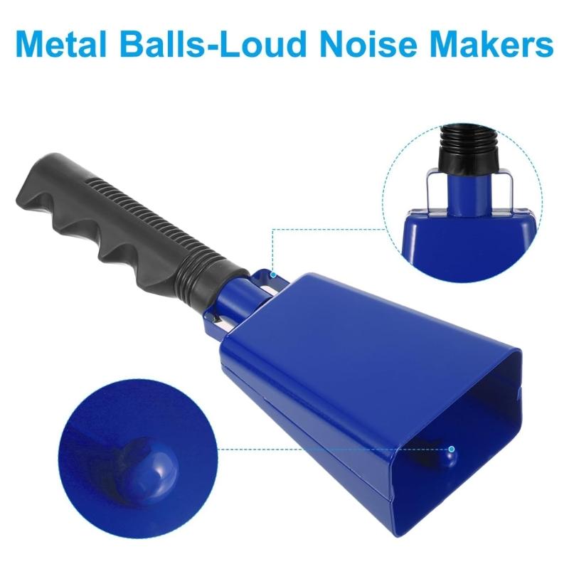 Cowbell with Handle Noise Maker Cheering Bells School Bells Hand Call Bells Handheld Cow Bells for Footballs Game Party