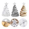 Yousheng Christmas Tree Desktop Ornament Nordic Style Artificial Swivel Beads Top Star Small Artificial Tree Festive Holiday Decoration
