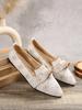 New Pointed Toe Flat Bottom Single Shoes Spring Autumn Woman  Loafers Bowknot Mesh Casual Shoe Walking Ladies Light Soft Sole