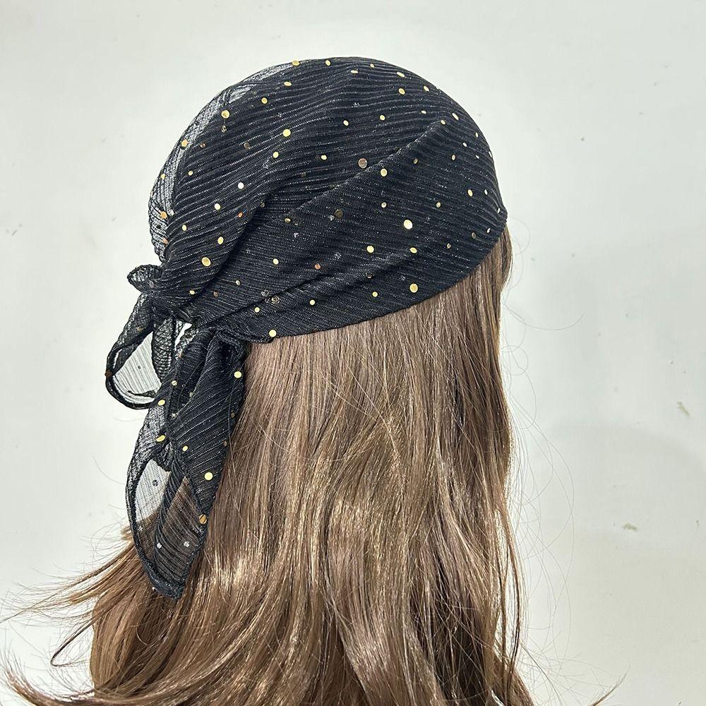 60cm*60cm Hairband Wrinkle Bandana Turban Comfortable Chemo Beanie Headwraps All Season