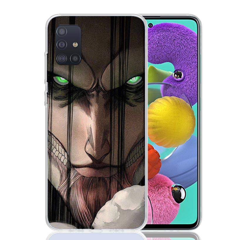 A-Attack on T-Titan Eren Yeager Phone Case For Samsung Galaxy A52 A32 A22 A12 A02S A50S A30S A51 A31 AA71 Note 20 Ultra 10 S10 P