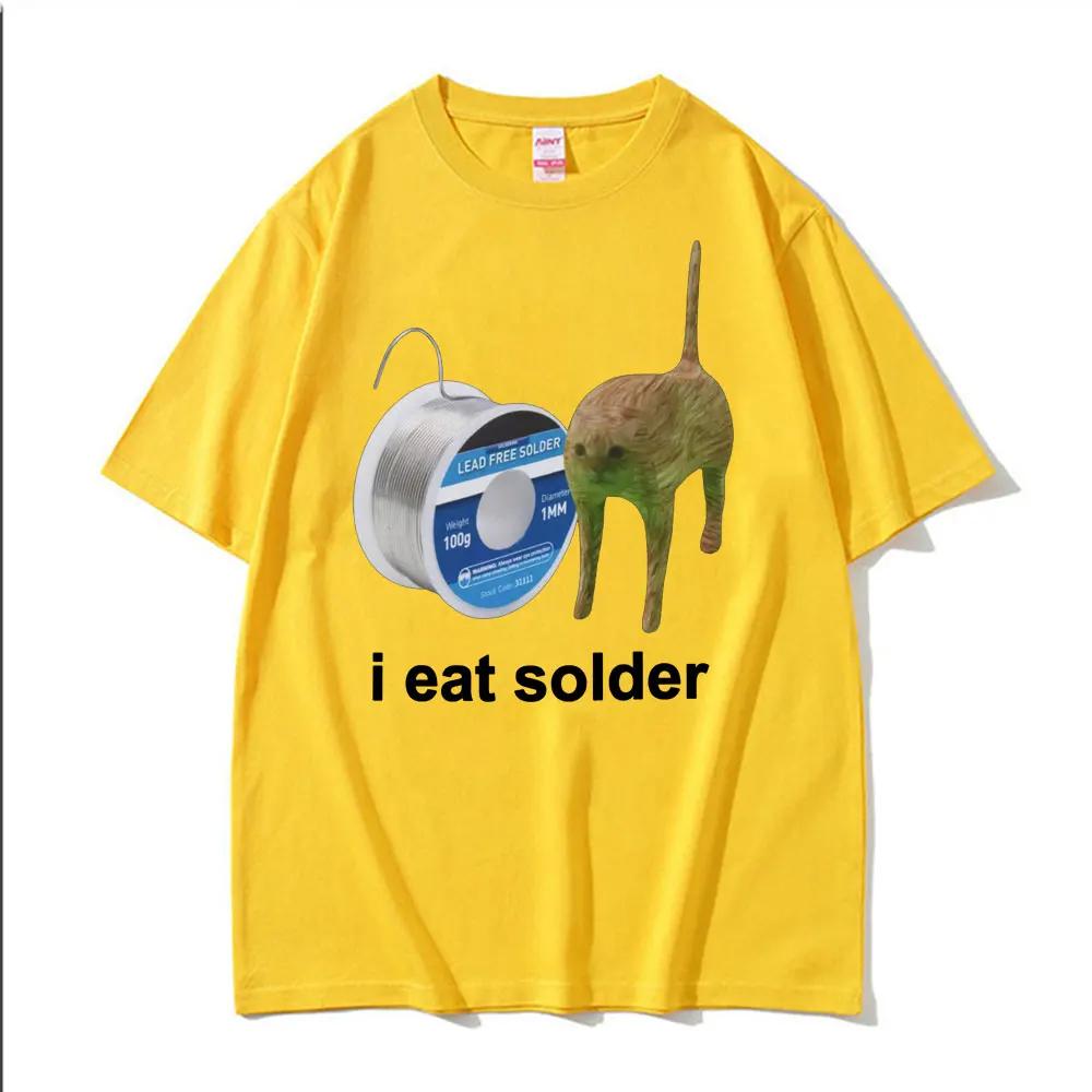 

Я Ем Припой Проклятый Смешной Мем с Котом Футболка Женская Одежда Мода Повседневные Футболки Летние Женские Футболки Топы 4XL