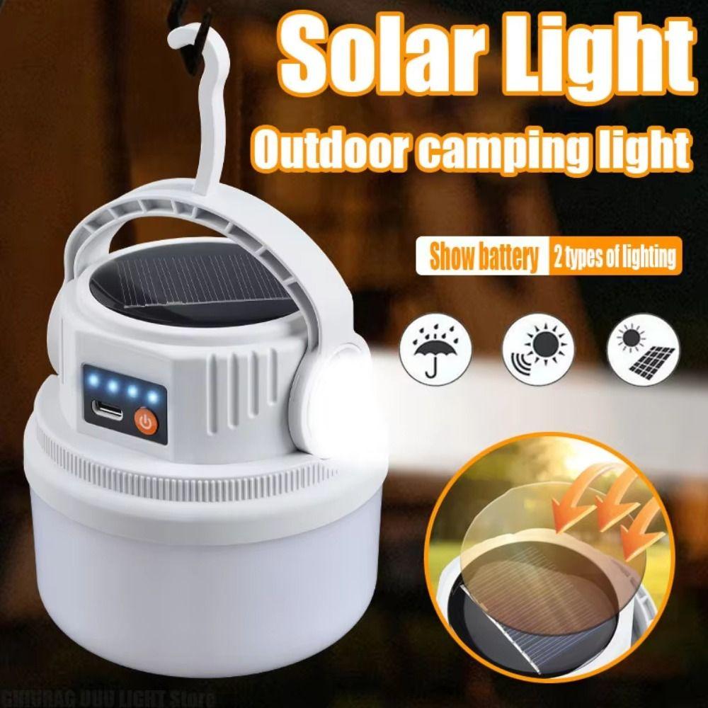 LED Light LED Solar Camping Light USB Rechargeable Waterproof Solar Camping Lights Ultra Bright Handheld Design